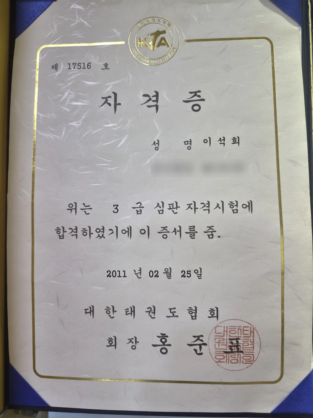 겨루기 심판 자격증